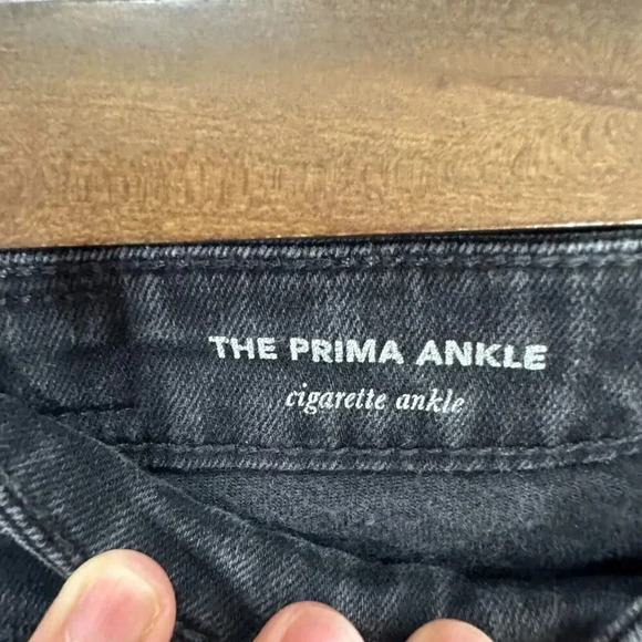 AG ADRIANO GOLDSCHMIED jeans 26 The Prima Cigarette Leg Black Pants chewed hem - Picture 3 of 11